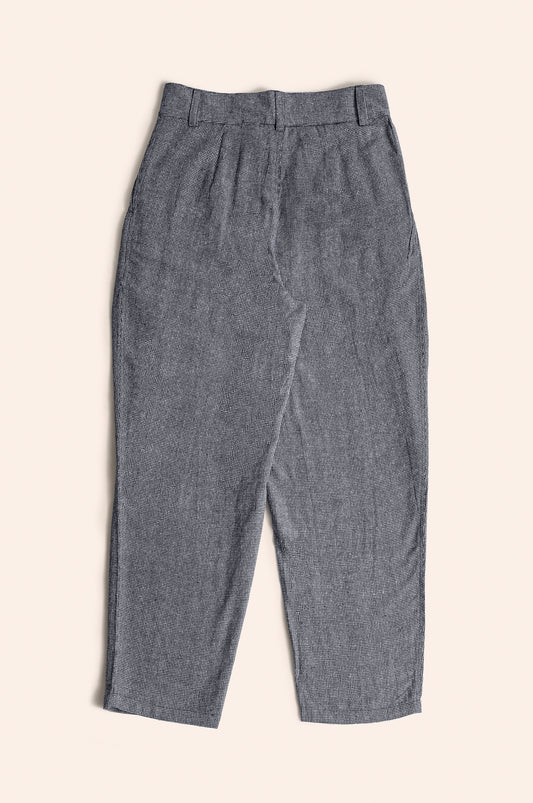 Waves Pants Blue, Black, Grey silk Birds Eye weave