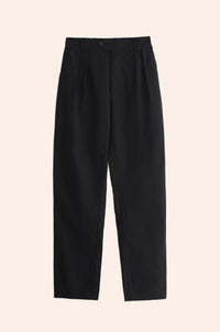 Pleated Pants Black Canvas