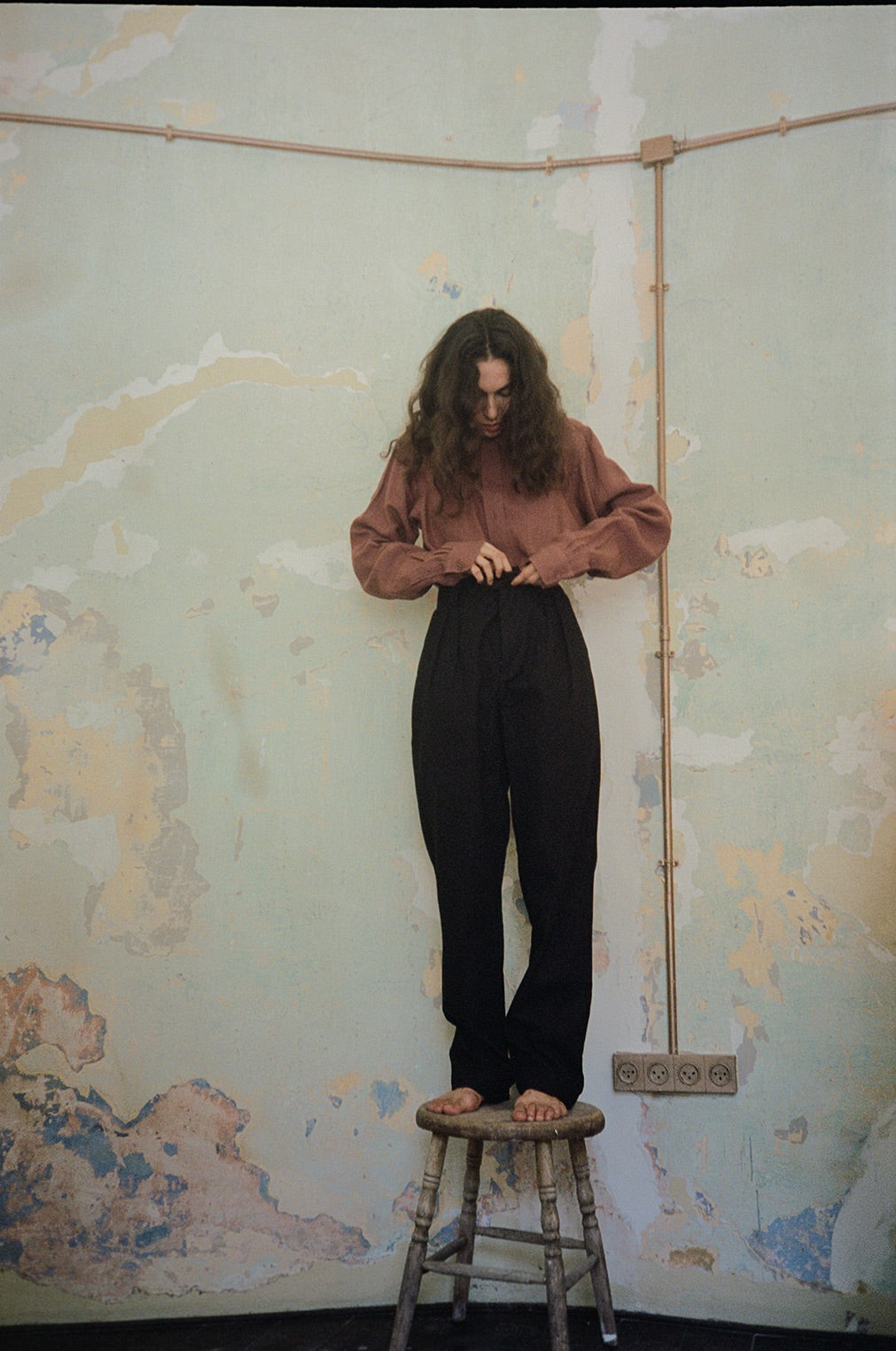 Pleated Pants Black Canvas