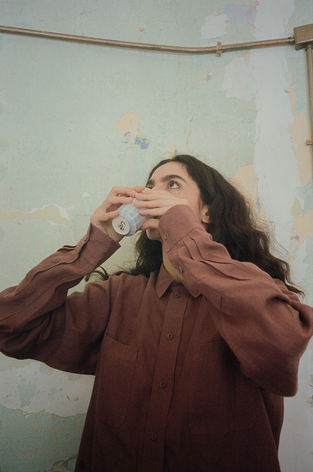 Work Shirt Muted Pompeii Red linen