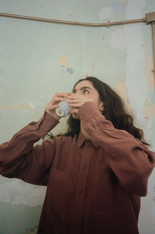 Work Shirt Muted Pompeii Red linen