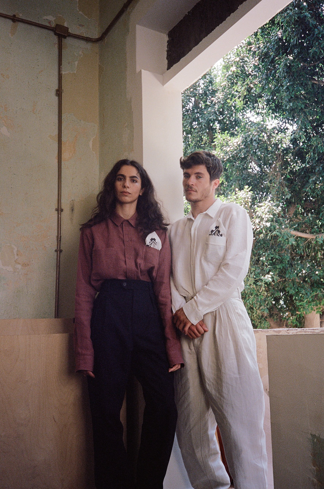 Work Shirt Muted Pompeii Red linen