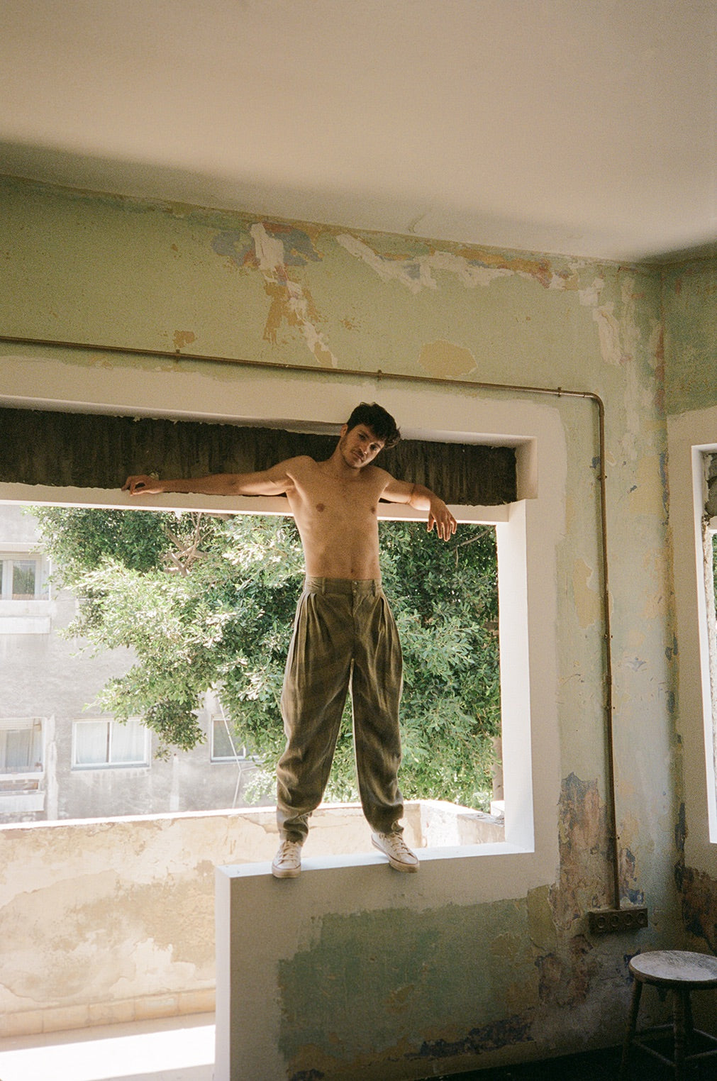 Jerusalem Pants checkered  raw silk