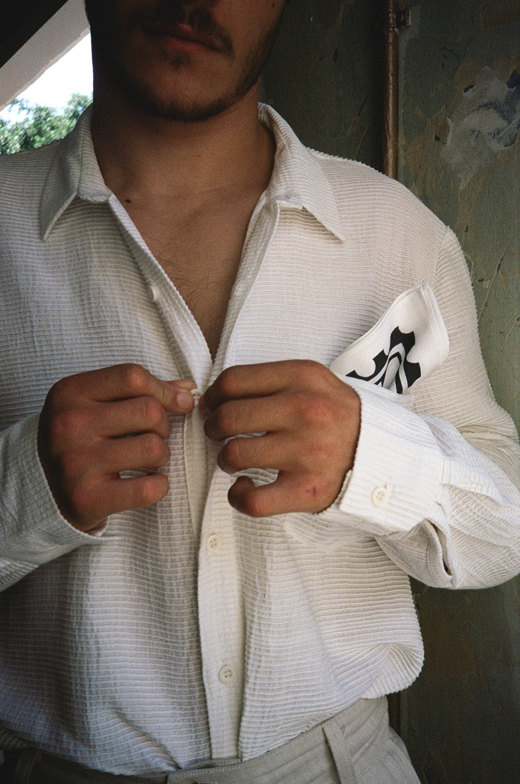 Clean up Shirt white cotton poplin