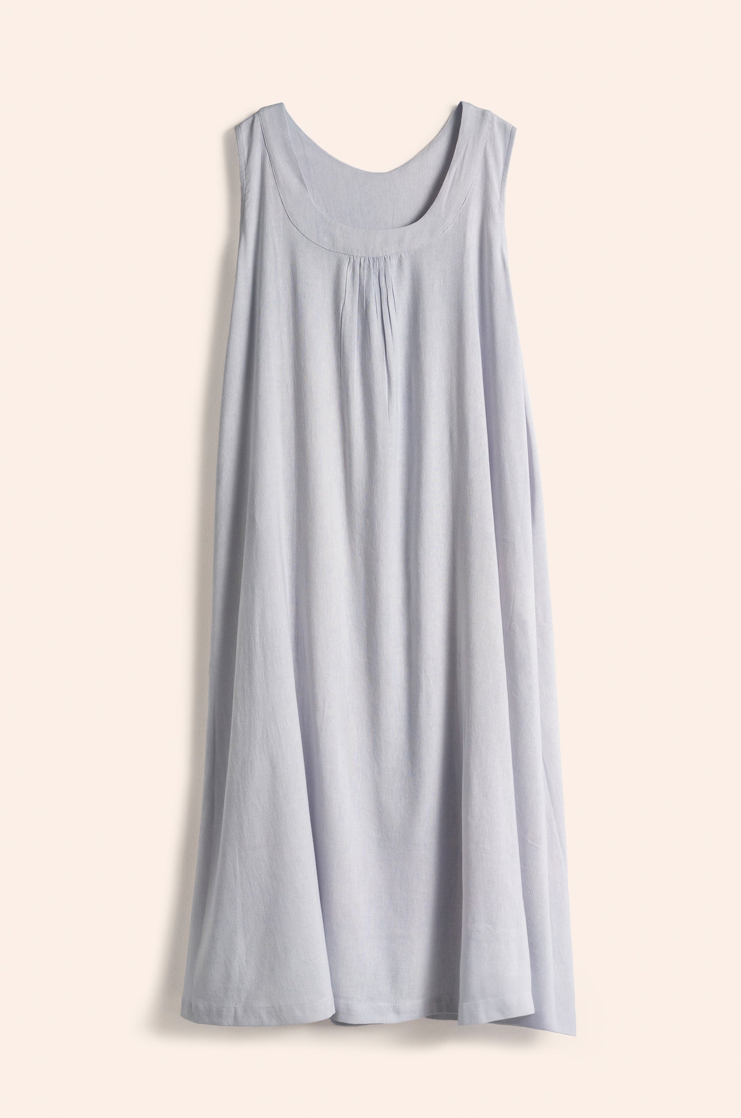 Nana Dress hint of periwinkle washed poplin