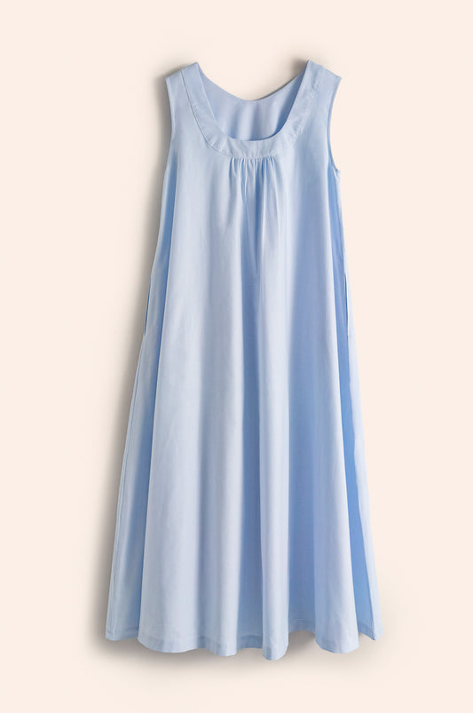 Nana Dress cotton blue& white stripes