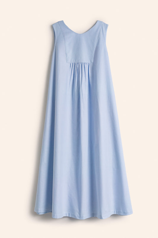 Nana Dress cotton blue& white stripes