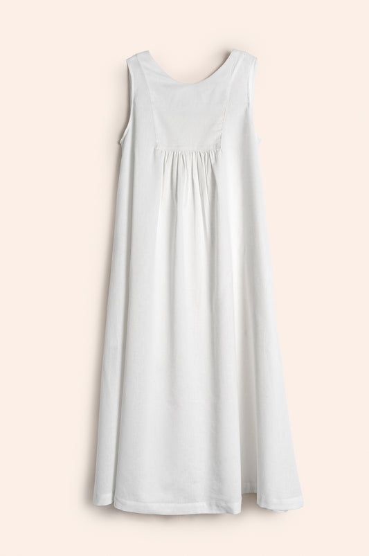 Nana Dress white washed poplin