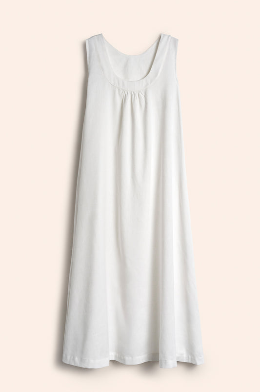 Nana Dress white washed poplin