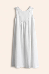 Nana Dress white checkered cotton weave
