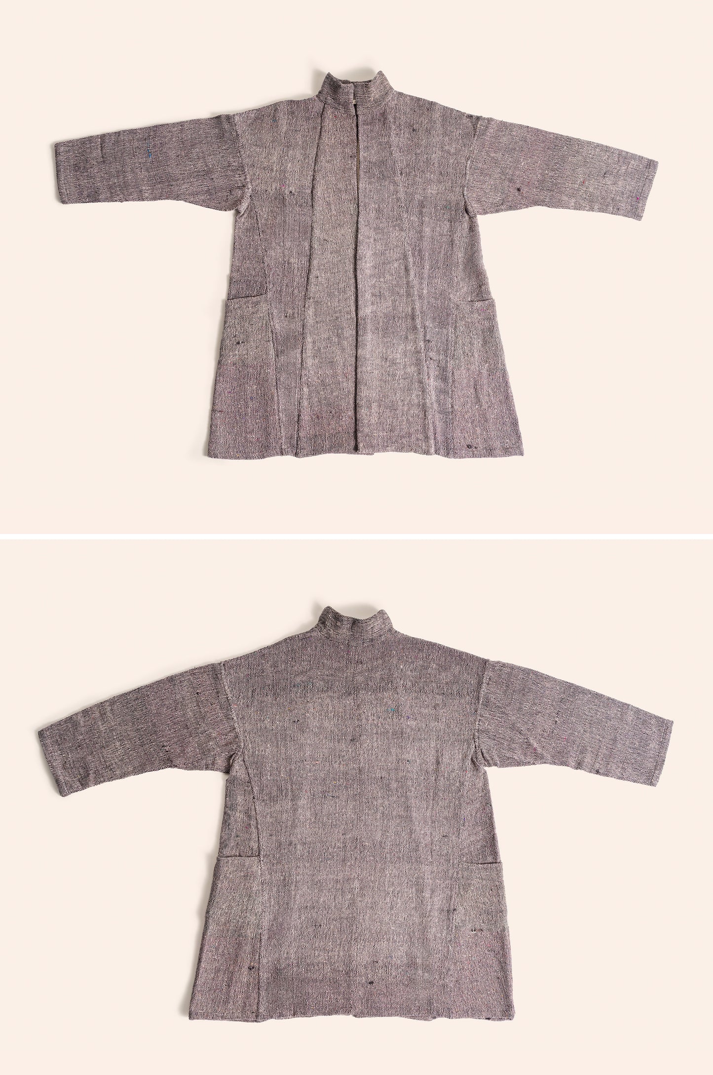 Gatherer Jacket Faded gray & purple Doupion silk