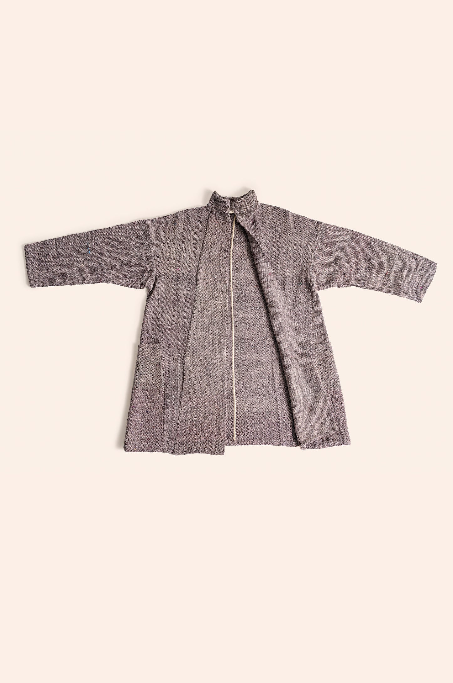 Gatherer Jacket Faded gray & purple Doupion silk