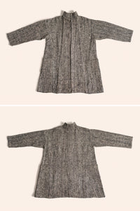 Gatherer Jacket Black and cream Doupion silk