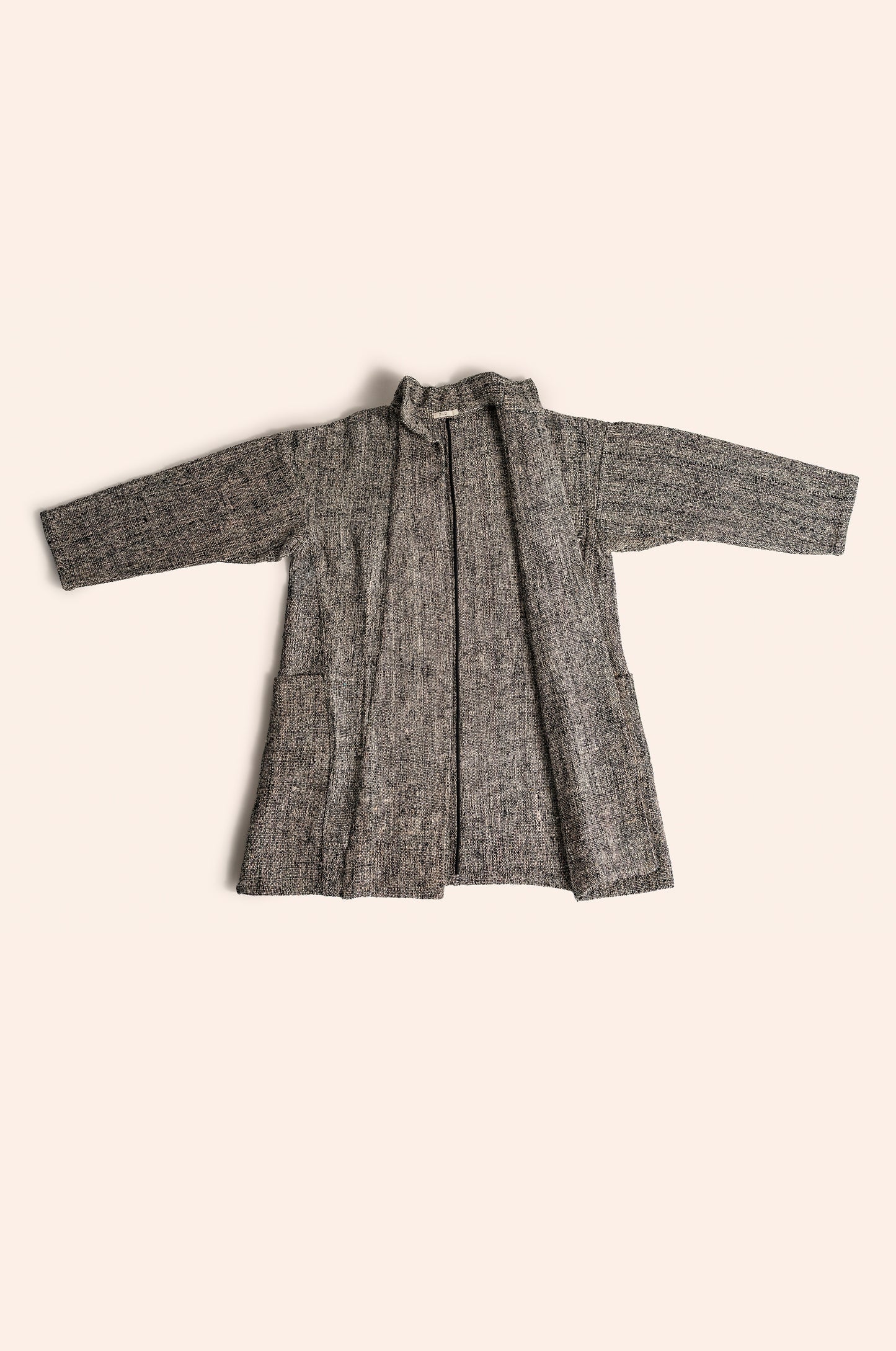 Gatherer Jacket Black and cream Doupion silk