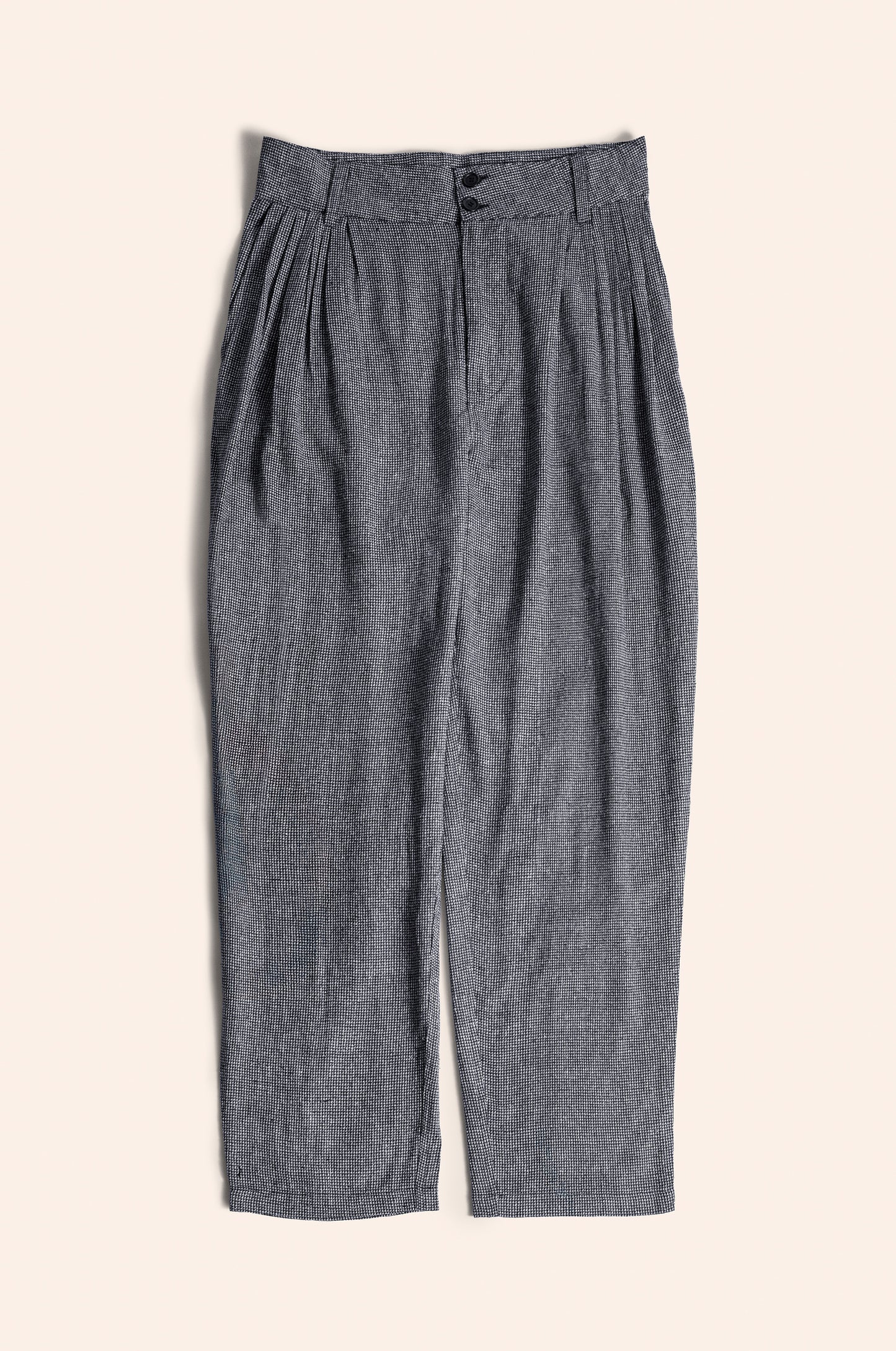 Waves Pants Blue, Black, Grey silk Birds Eye weave