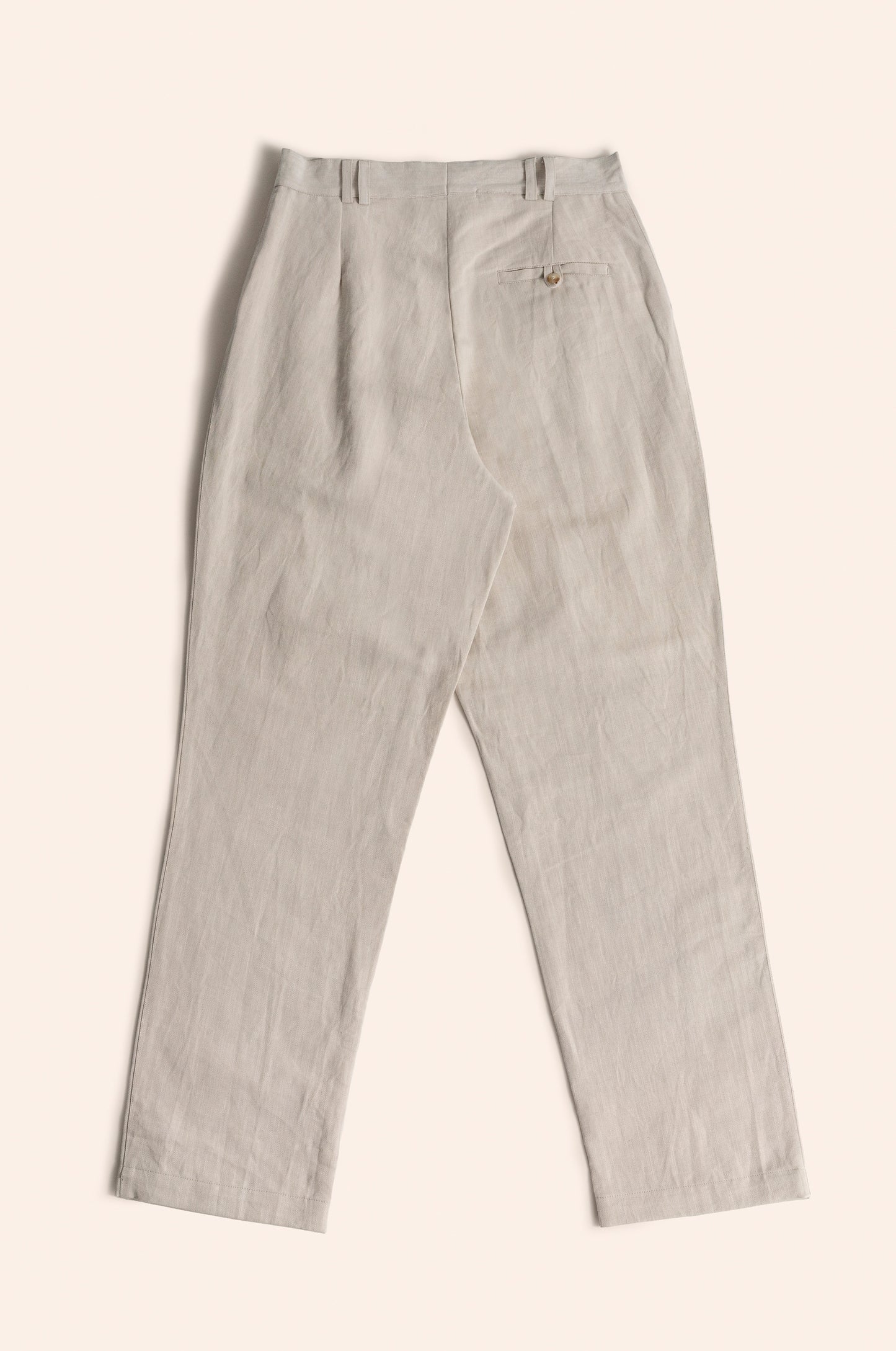 Pleated Pants Linen Herringbone