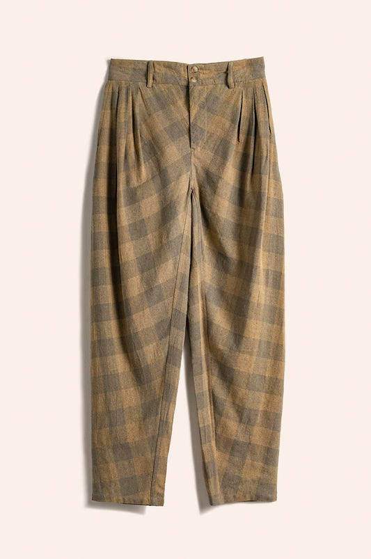 Jerusalem Pants checkered  raw silk