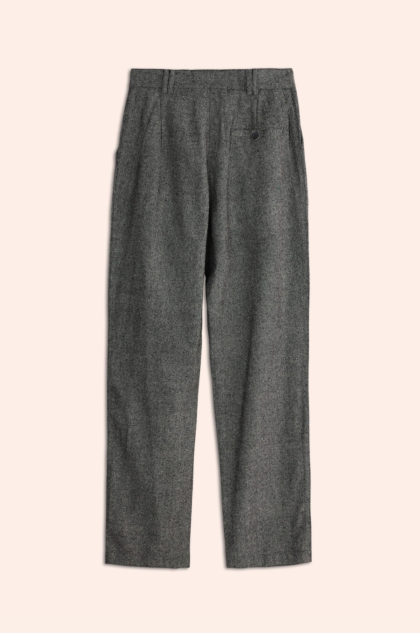 Pleated Pants Black & White Silk Doupion
