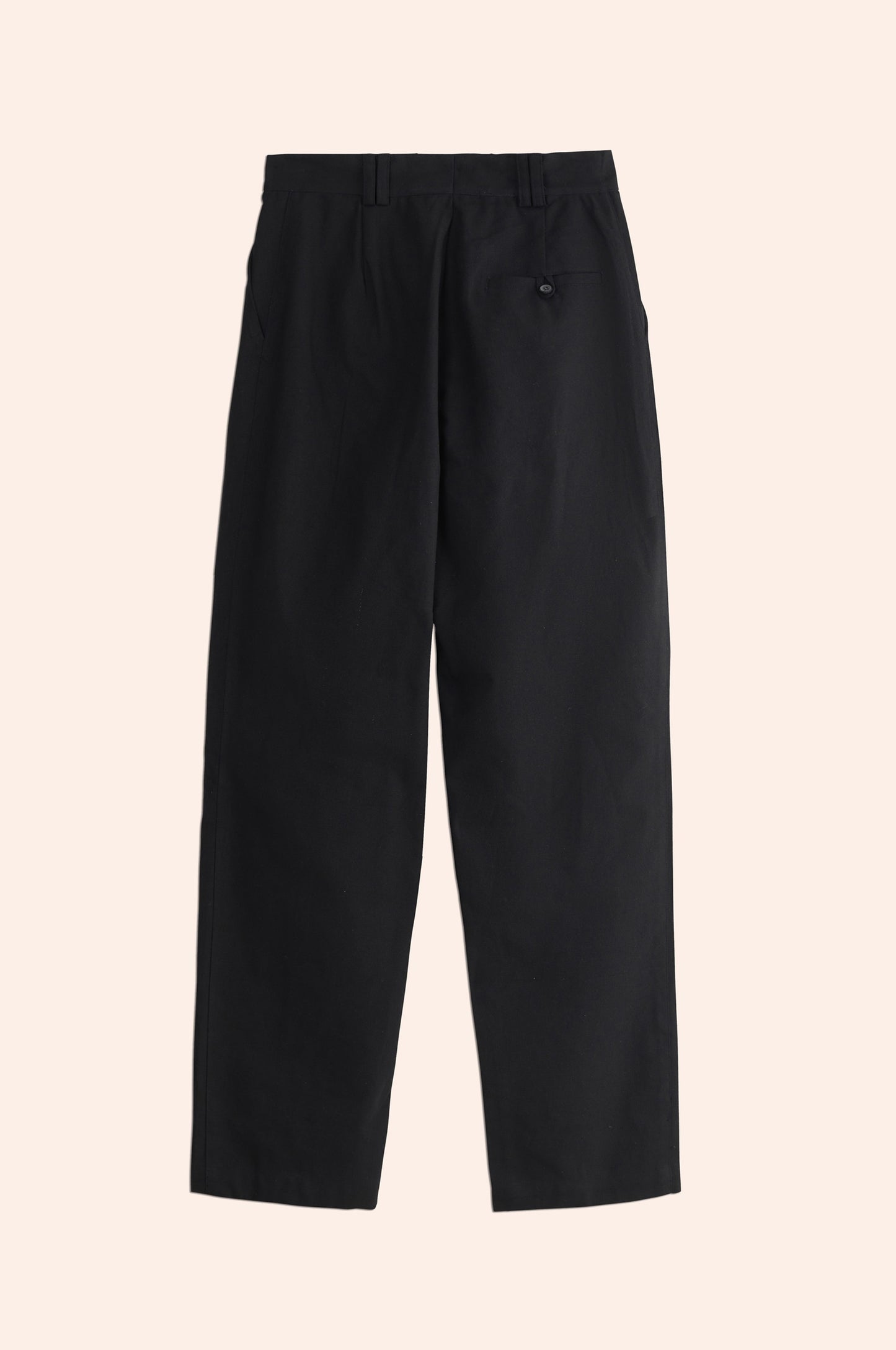 Pleated Pants Black Canvas