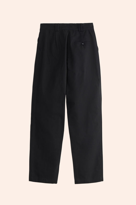 Pleated Pants Black Canvas