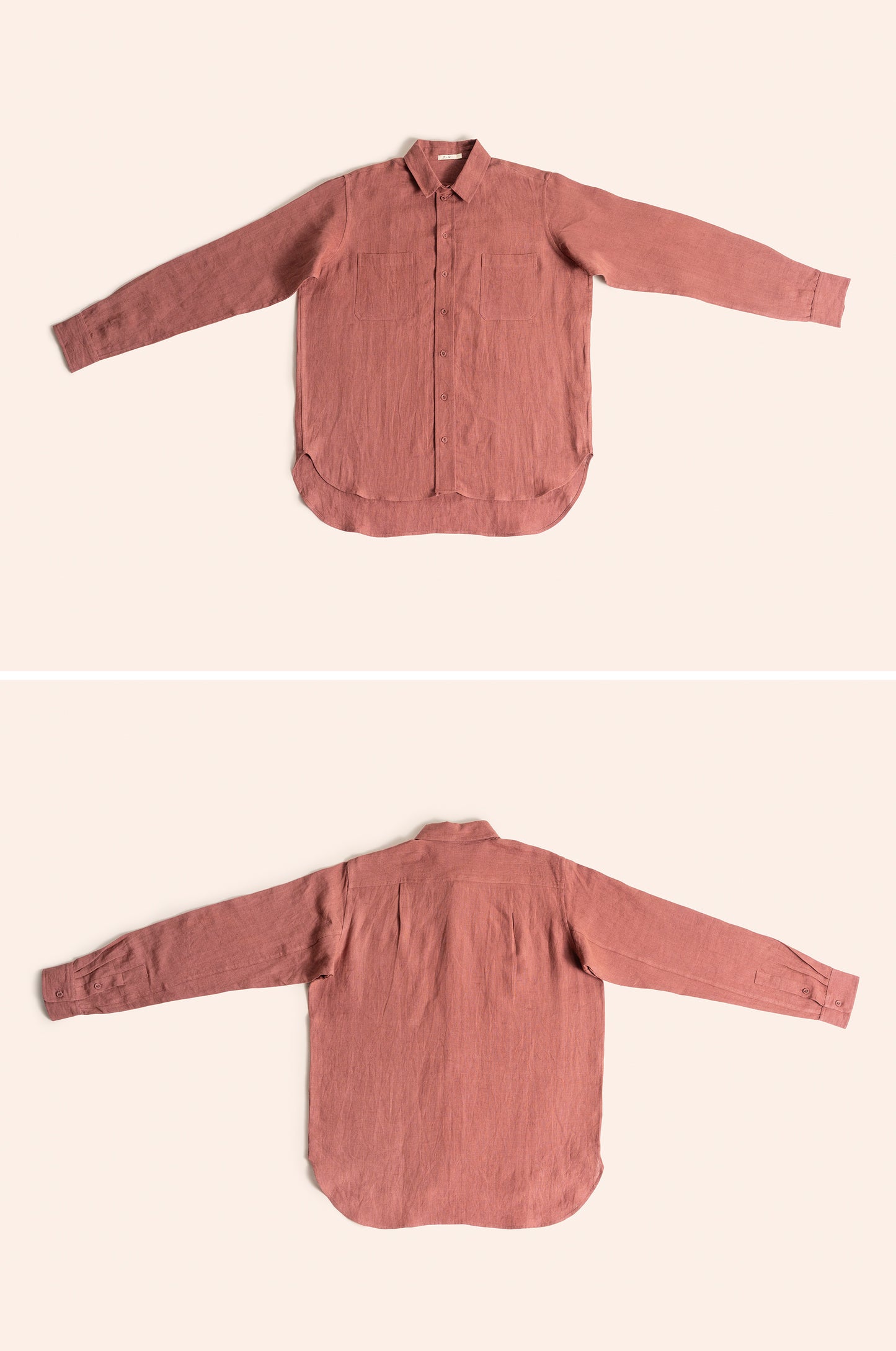 Work Shirt Muted Pompeii Red linen