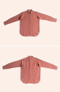 Work Shirt Muted Pompeii Red linen