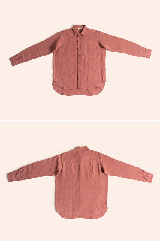 Work Shirt Muted Pompeii Red linen