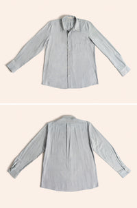 Clean up Shirt Light Blue raw Silk