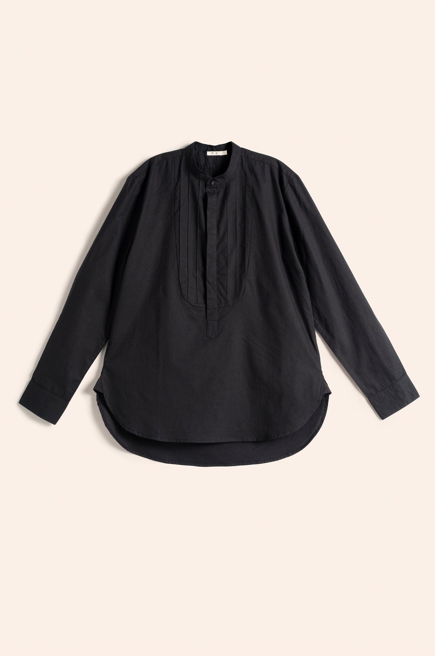 Faux Tuxedo Shirt Black poplin