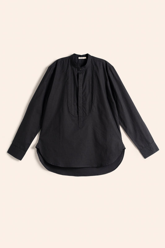 Faux Tuxedo Shirt Black poplin