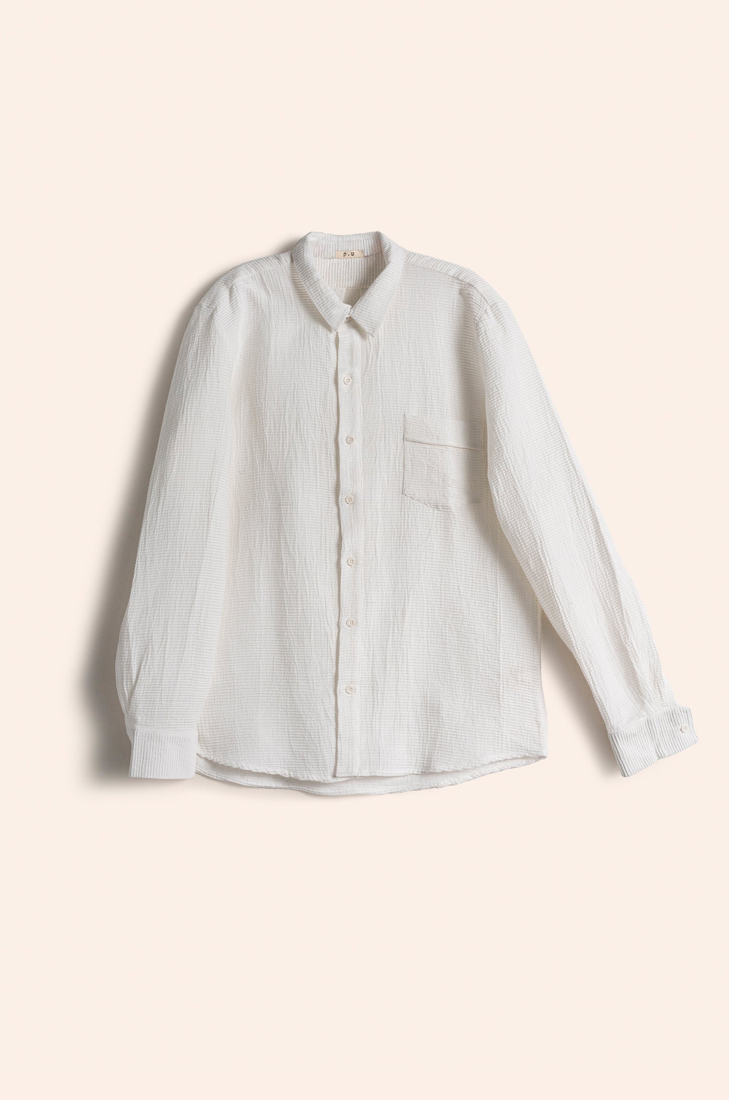 Clean up Shirt  white PinTuck cotton Weave