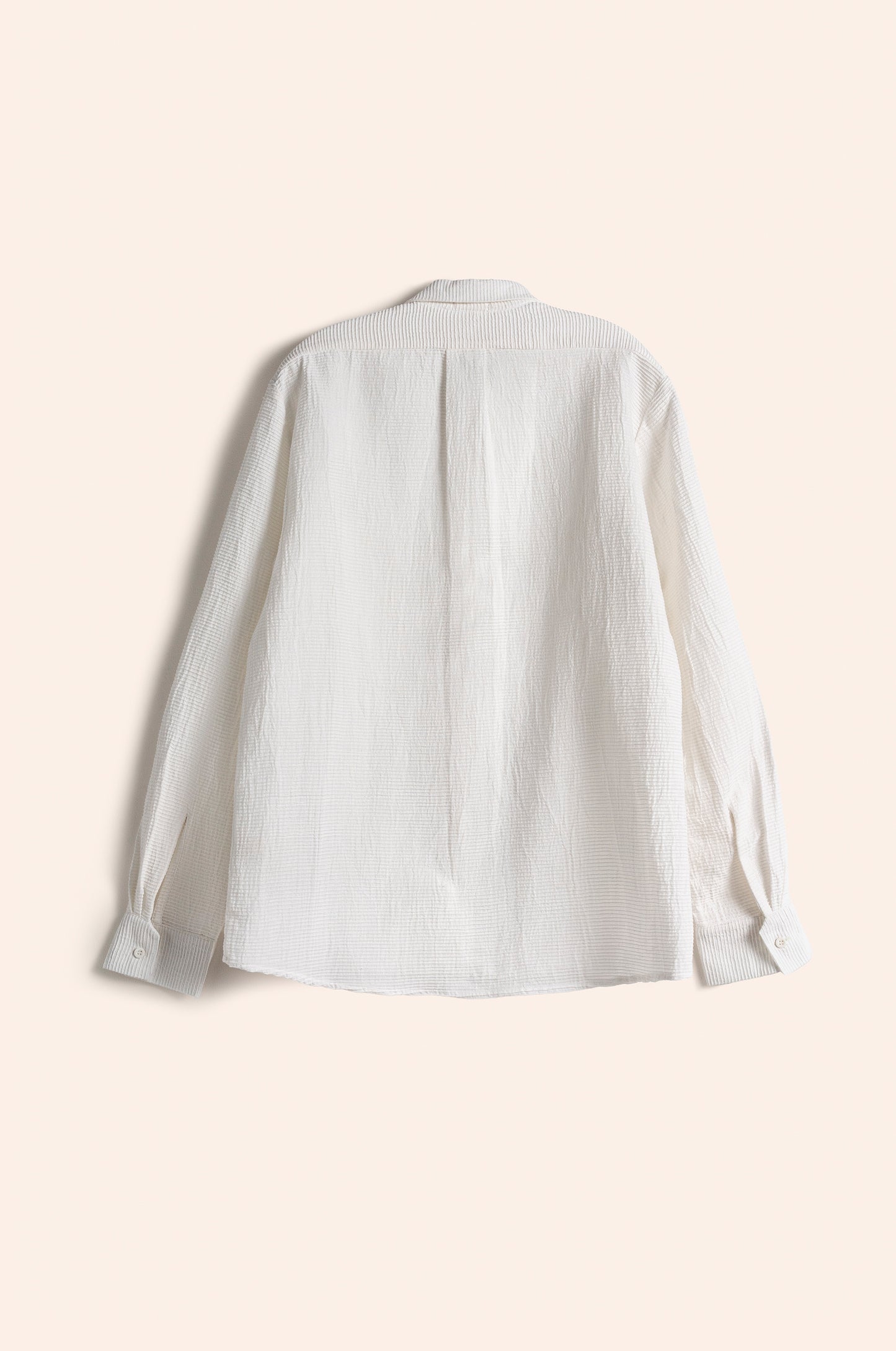 Clean up Shirt  white PinTuck cotton Weave