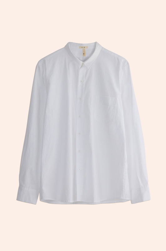 Clean up Shirt white cotton poplin